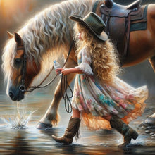 Load image into Gallery viewer, Girl-Full Round Diamond Painting-30x30cm
