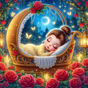 Sleeping Princess Jasmine-Full Round Diamond Painting-40x40cm