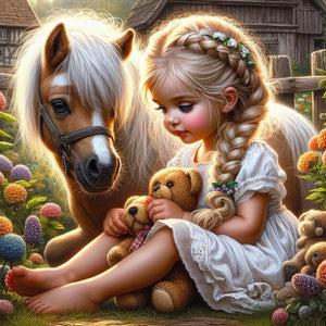 Farm Girl-Full Round Diamond Painting-30x30cm