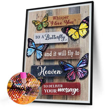 Load image into Gallery viewer, Butterfly Slogan-Full Round Diamond Painting-30x40cm
