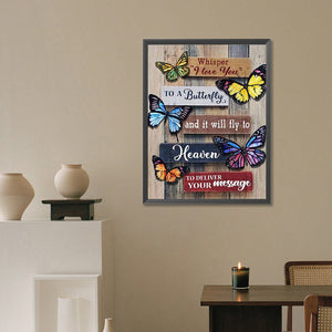 Butterfly Slogan-Full Round Diamond Painting-30x40cm