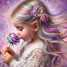 Load image into Gallery viewer, Rose Hair Girl-Full Round Diamond Painting-30x30cm
