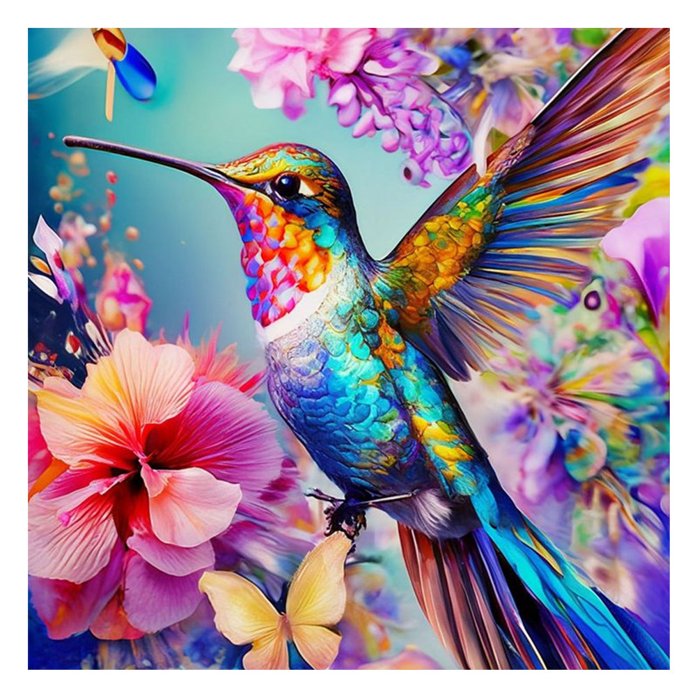 Hummingbird-Full Round Diamond Painting-30x30cm
