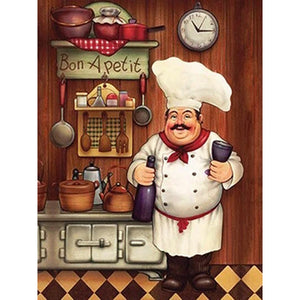 Chef-Full Round Diamond Painting-30x40cm