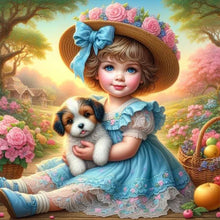 Load image into Gallery viewer, Life Of Pets Girl-Full Round Diamond Painting-30x30cm
