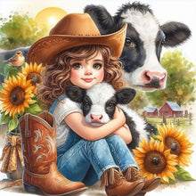 Load image into Gallery viewer, Life Of Pets Girl-Full Round Diamond Painting-30x30cm
