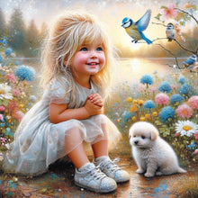 Load image into Gallery viewer, Life Of Pets Girl-Full Round Diamond Painting-30x30cm
