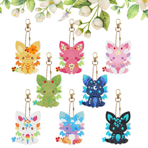 6/8Pcs/Set Animal-Double Side Drill-Diamond Keychain