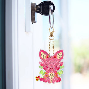 6/8Pcs/Set Animal-Double Side Drill-Diamond Keychain