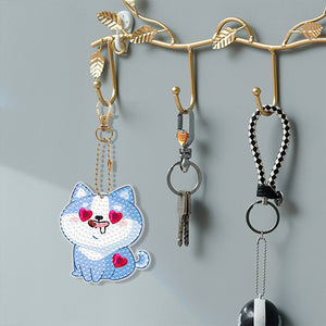 6/8Pcs/Set Animal-Double Side Drill-Diamond Keychain