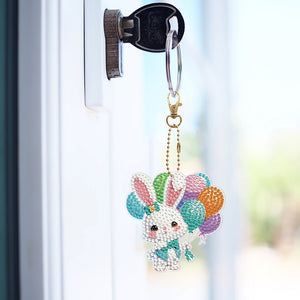 6/8Pcs/Set Animal-Double Side Drill-Diamond Keychain