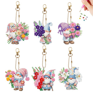 6/8Pcs/Set Animal-Double Side Drill-Diamond Keychain