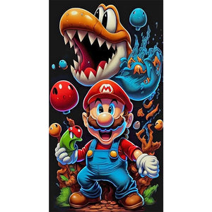 Mario-Full Round Diamond Painting-40x70cm-Large Size