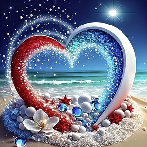Love Beach-Full Round Diamond Painting-30x30cm