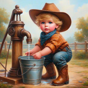 Farm Girl-Full Round Diamond Painting-30x30cm