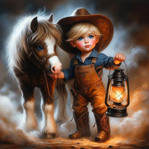 Farm Girl-Full Round Diamond Painting-30x30cm