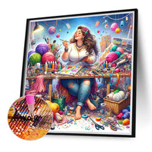 Load image into Gallery viewer, Girl-Full Round Diamond Painting-40x40cm
