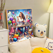 Load image into Gallery viewer, Girl-Full Round Diamond Painting-40x40cm
