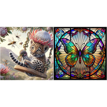 Load image into Gallery viewer, Leopard-Full Round Diamond Painting-40x40cm

