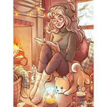 Load image into Gallery viewer, Cartoon Girl-Full Round Diamond Painting-30x40cm
