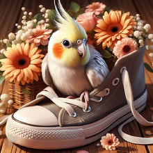 Load image into Gallery viewer, Yellow-Haired Parrot-Full Round Diamond Painting-30x30cm
