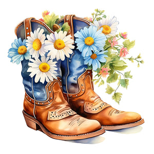 Cowboy Boots-Full Round Diamond Painting-30x30cm