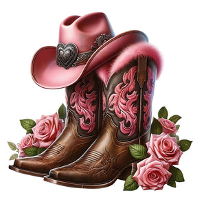 Cowboy Boots-Full Round Diamond Painting-30x30cm