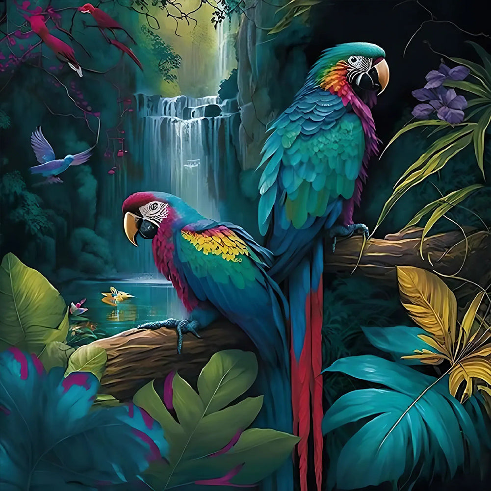 Parrot-Full Round Diamond Painting-30x30cm