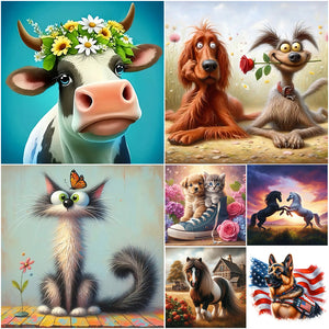 Animal-Full Round Diamond Painting-30x30cm