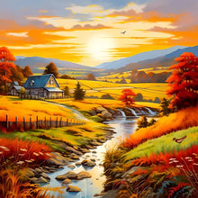 Load image into Gallery viewer, Country House-Full Round Diamond Painting-30x30cm
