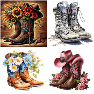 Cowboy Boots-Full Round Diamond Painting-40x40cm