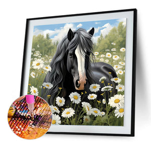 Horse-Full Round Diamond Painting-30x30cm