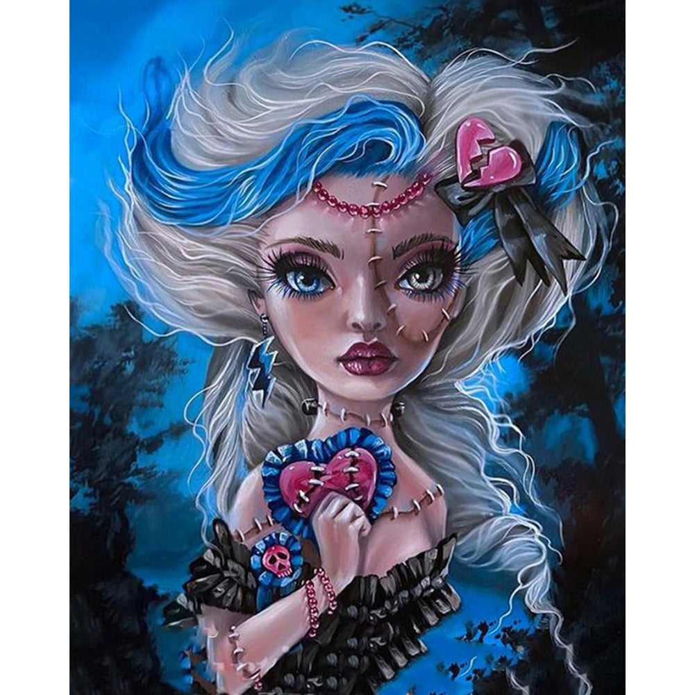 Girl-Full Round Diamond Painting-40x50cm
