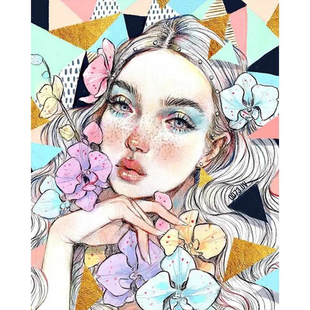 Girl-Full Round Diamond Painting-40x50cm
