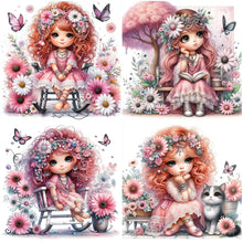 Load image into Gallery viewer, Flower Girl-Full Round Diamond Painting-30x30cm

