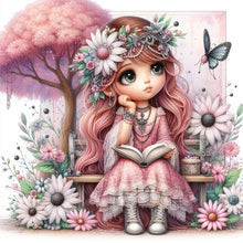 Load image into Gallery viewer, Flower Girl-Full Round Diamond Painting-30x30cm
