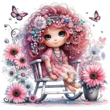 Load image into Gallery viewer, Flower Girl-Full Round Diamond Painting-30x30cm
