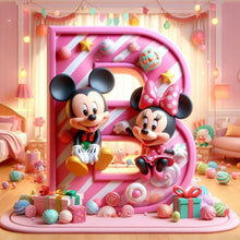 Load image into Gallery viewer, Mickey Letters-Full Round Diamond Painting-40x40cm
