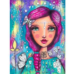 Life Of Pets Girl-Full Round Diamond Painting-30x40cm