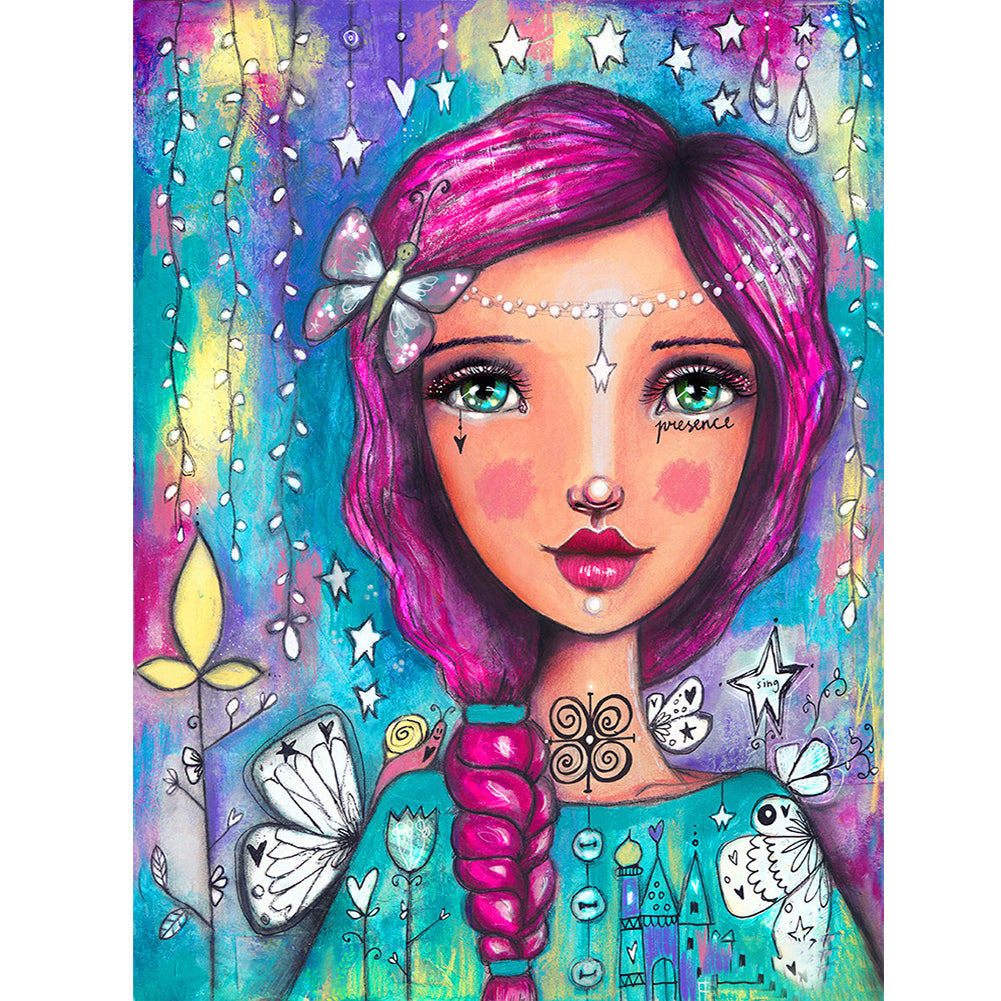 Life Of Pets Girl-Full Round Diamond Painting-30x40cm