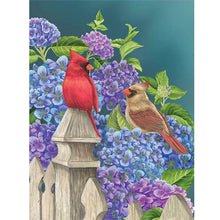 Load image into Gallery viewer, Hydrangea Bird-Full Round Diamond Painting-30x40cm
