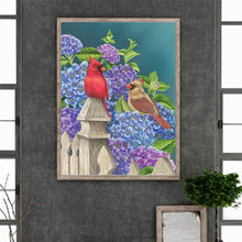 Load image into Gallery viewer, Hydrangea Bird-Full Round Diamond Painting-30x40cm
