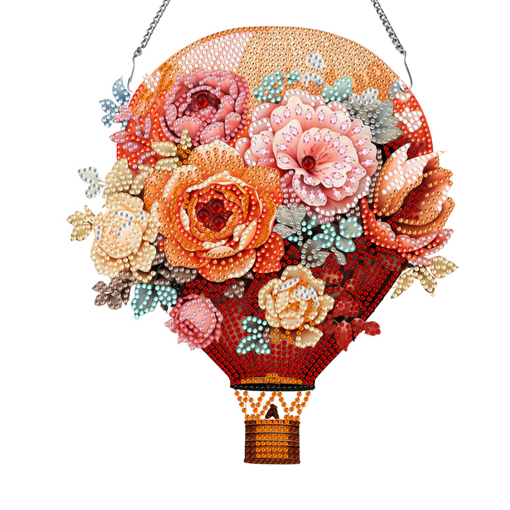 Hot Air Balloon-Acrylic Single Side Diamond Pendant