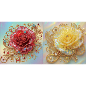Crystal Rose-Full Round Diamond Painting-30x30cm