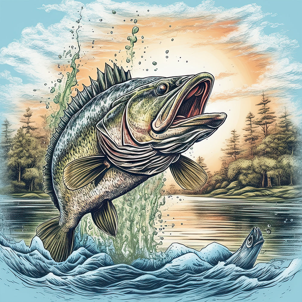 Fish-Full Round Diamond Painting-30x30cm