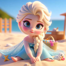 Load image into Gallery viewer, Beach Princess-Full Round Diamond Painting-40x40cm
