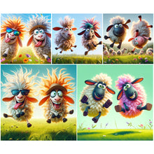 Load image into Gallery viewer, Funny Lamb-Full Round Diamond Painting-30x30cm
