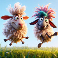 Load image into Gallery viewer, Funny Lamb-Full Round Diamond Painting-30x30cm
