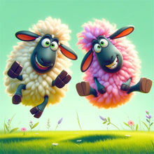 Load image into Gallery viewer, Funny Lamb-Full Round Diamond Painting-30x30cm
