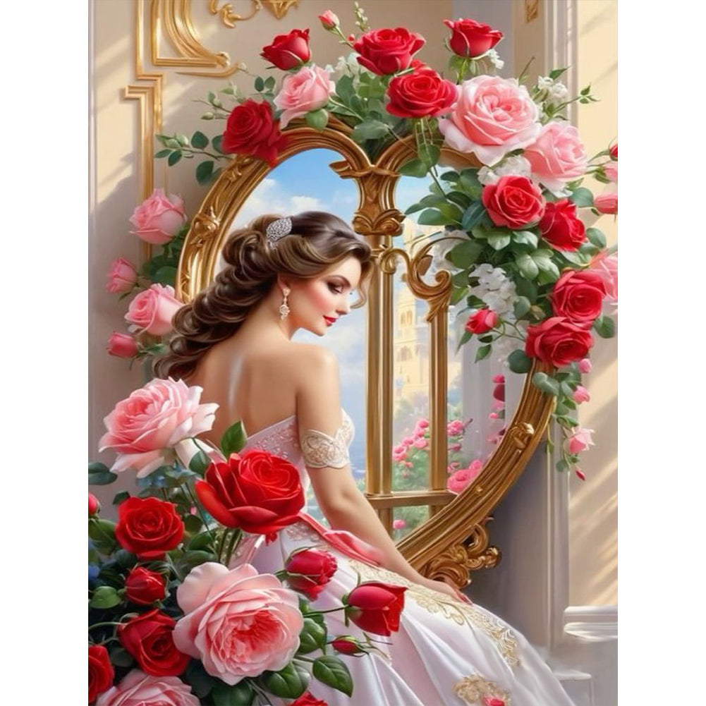 Rose Lady-Full Round Diamond Painting-30x40cm